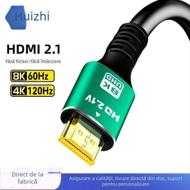 Cablu HDMI 2.1 8K, din aliaj placat cu aur, lungimi 1,15 m / 2,3 m / 5,1 m / 15,2 m, suport splitter HDMI/transfer