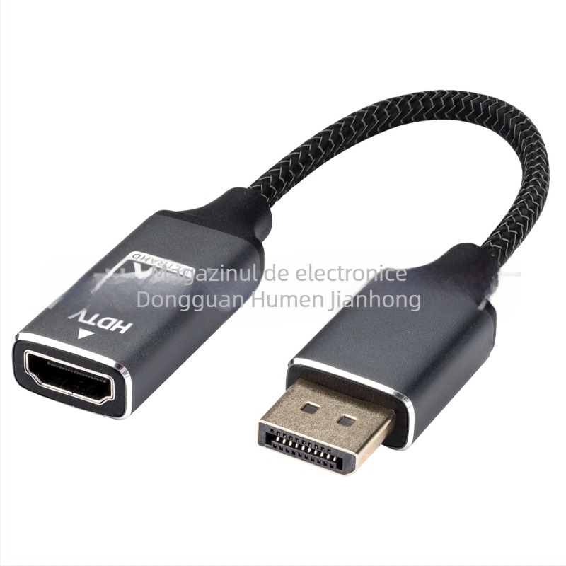 Adaptor DP 1.4 la HDMI 2.1, carcasă din aluminiu, 8K HDR, DP/miniDP către HDMI, suportă 4K120Hz și 2K144Hz