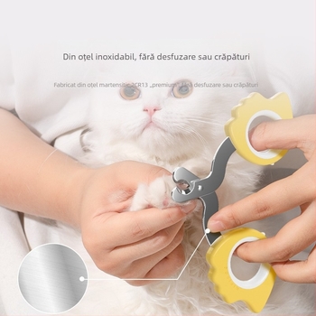 Clește de unghii pentru pisici și câini cu design bufniță, unelte de îngrijire pentru începători, fișier de unghii inclus