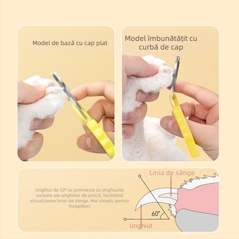 Clește de unghii pentru pisici și câini cu design bufniță, unelte de îngrijire pentru începători, fișier de unghii inclus
