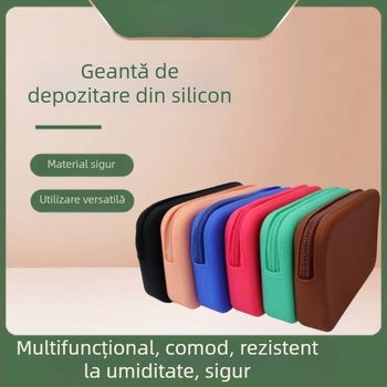 Portofel silicon pentru monede și depozitare, organizator multifuncțional pentru cosmetică și accesorii, rezistent la apă și praf, unisex, pentru utilizare zilnică (Silicon; rezistent la apă și praf; unisex; utilizare zilnică)