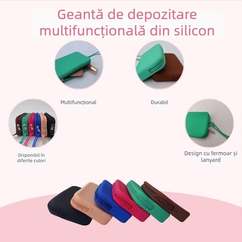 Portofel silicon pentru monede și depozitare, organizator multifuncțional pentru cosmetică și accesorii, rezistent la apă și praf, unisex, pentru utilizare zilnică (Silicon; rezistent la apă și praf; unisex; utilizare zilnică)