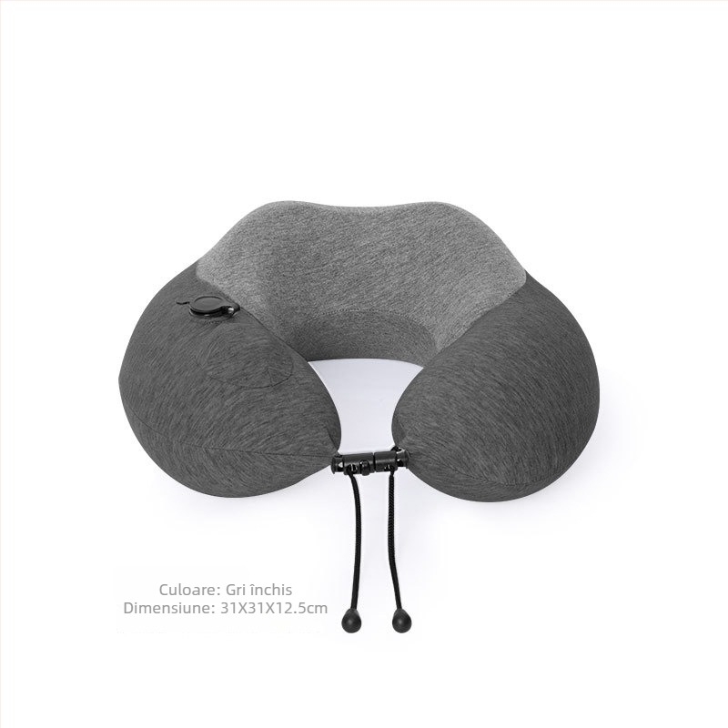 BEWALKER pernă de gât în formă de U din memory foam, suport reglabil prin umflare, pentru călători