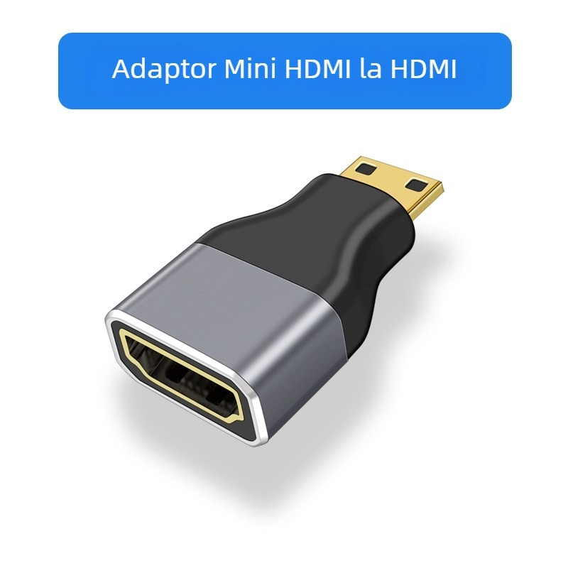 Adaptor extensor Mini HDMI către HDMI femelă, versiunea 2.1, 8K HD, pentru docking PC și cameră