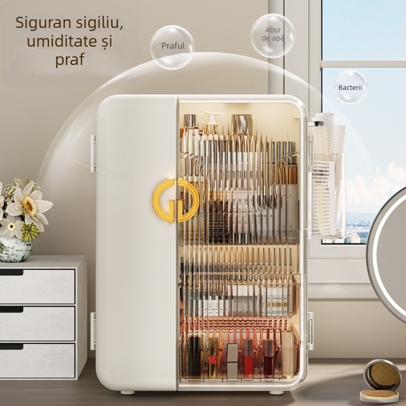 Organizator de depozitare pentru cosmetice din plastic, stil simplu și modern, lansare în 2025, Light up space