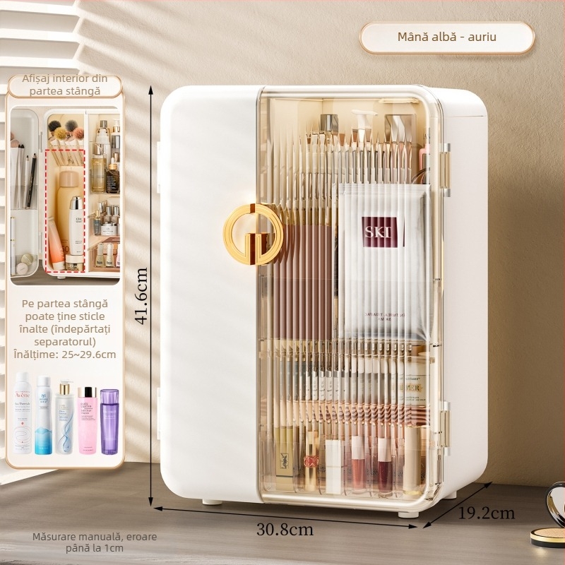 Organizator de depozitare pentru cosmetice din plastic, stil simplu și modern, lansare în 2025, Light up space