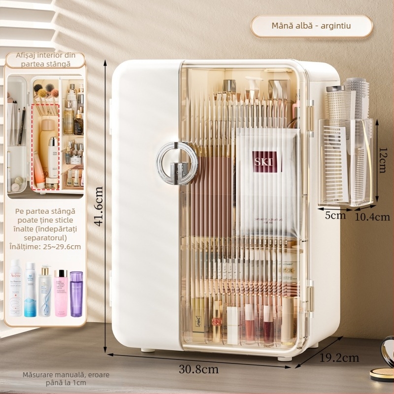 Organizator de depozitare pentru cosmetice din plastic, stil simplu și modern, lansare în 2025, Light up space