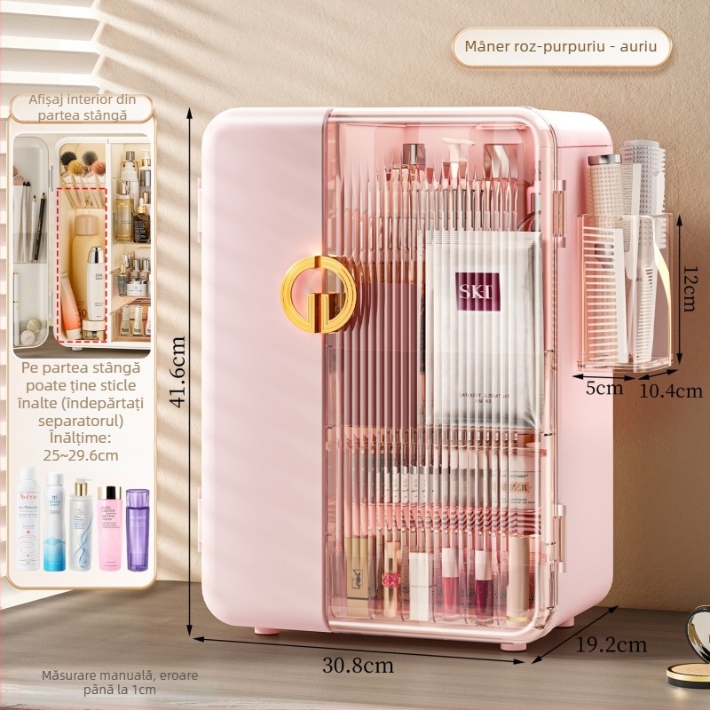 Organizator de depozitare pentru cosmetice din plastic, stil simplu și modern, lansare în 2025, Light up space