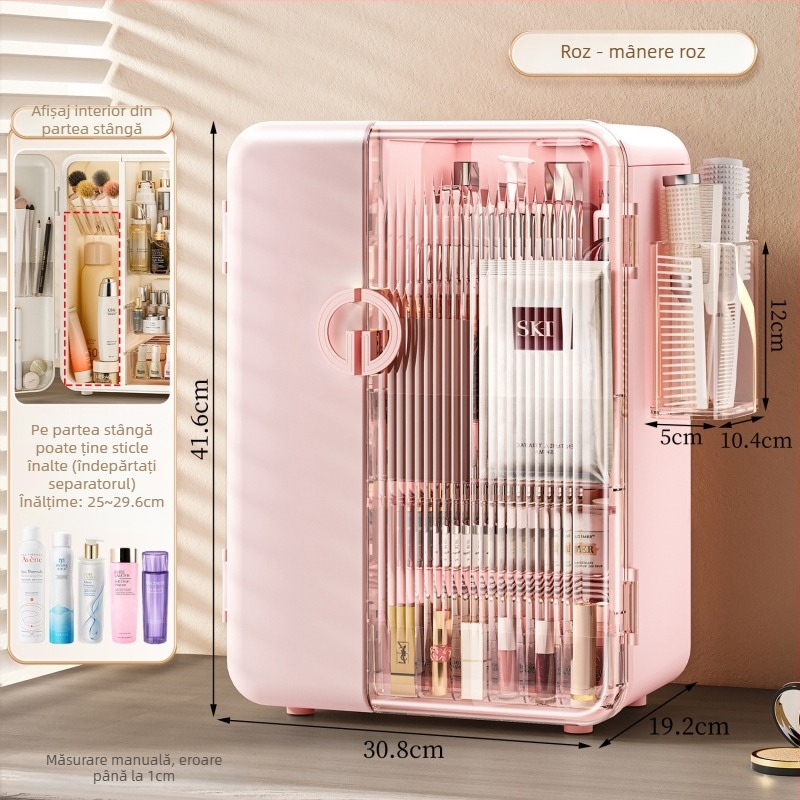 Organizator de depozitare pentru cosmetice din plastic, stil simplu și modern, lansare în 2025, Light up space