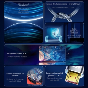 Cablu HDMI 2.1 extensie pentru TV/monitor/proiector, 4K/8K, 240Hz