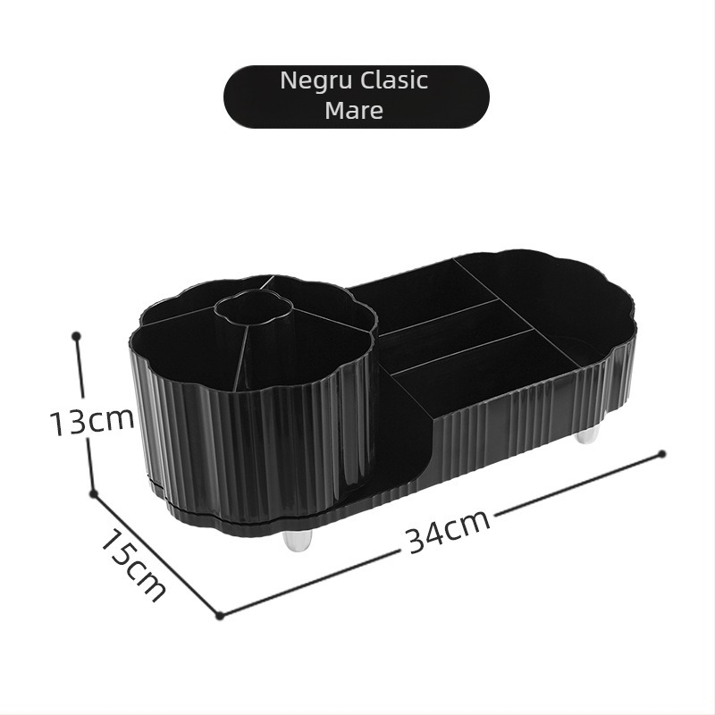Time Machine Suport Rotativ pentru Pensulele de Machiaj cu Cutie de Depozitare - Plastic, Personalizare Procesare, Origine Zhejiang, Primăvara 2024, Stil Light Luxury