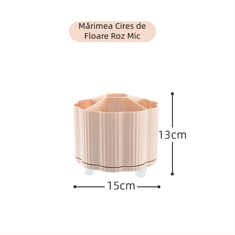 Time Machine Suport Rotativ pentru Pensulele de Machiaj cu Cutie de Depozitare - Plastic, Personalizare Procesare, Origine Zhejiang, Primăvara 2024, Stil Light Luxury