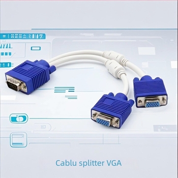 Cablu VGA splitter 1 la 2, cablu adaptor, cupru, turnare prin injecție, pentru PC