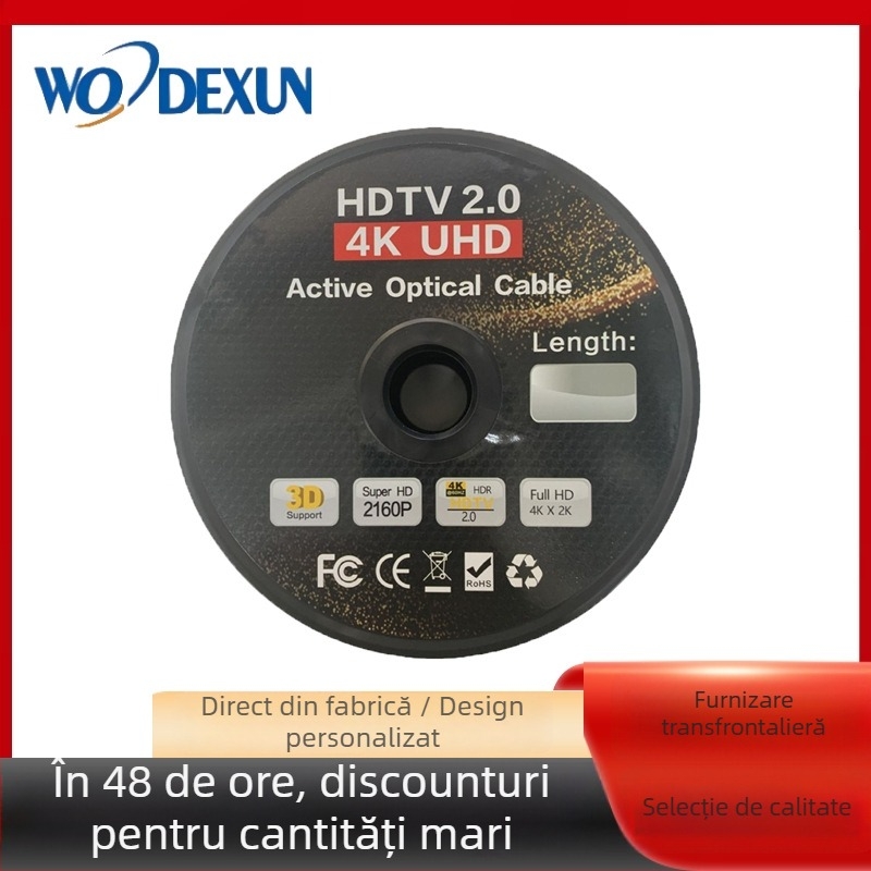 Cablu HDMI cu fibră optică, 4K60Hz, calitate inginerească, trecere prin perete, conectori placati cu aur
