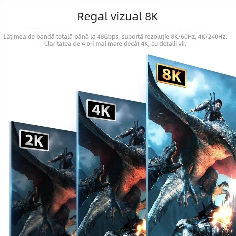 Cablu HDMI 2.1 cu fibră optică – 8K/4K viteză înaltă pentru gaming, PC și monitor TV
