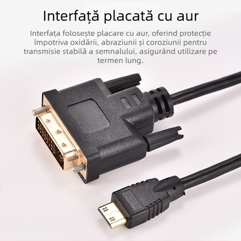 Cabl adaptor HDMI-C la DVI pentru PC, HDMI-C către DVI, 1 m, cupru fără oxid, placare cu aur