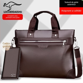 Geantă de afaceri — material PU, laptop 14 inch, căptușeală PU, potrivită pentru călătorii de afaceri