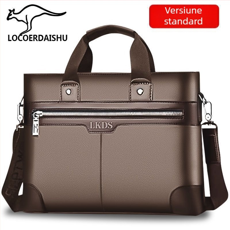 Geantă de afaceri — material PU, laptop 14 inch, căptușeală PU, potrivită pentru călătorii de afaceri