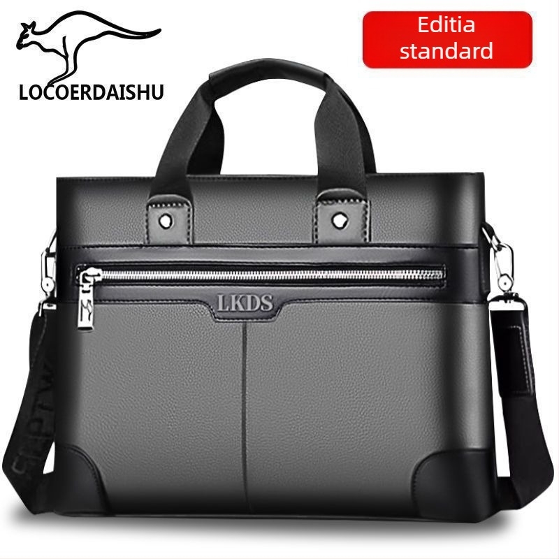 Geantă de afaceri — material PU, laptop 14 inch, căptușeală PU, potrivită pentru călătorii de afaceri