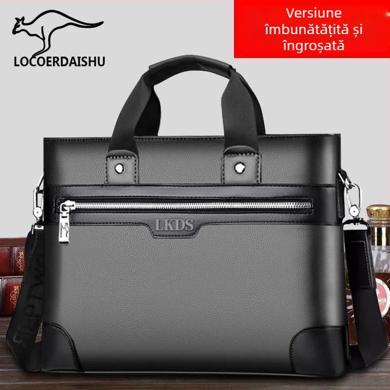 Geantă de afaceri — material PU, laptop 14 inch, căptușeală PU, potrivită pentru călătorii de afaceri