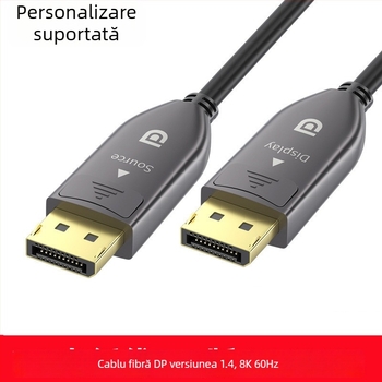 Cablu optic DP din fibră, versiunea 1.4, 8K/144Hz, contacte placate cu aur, lungime până la 100 m