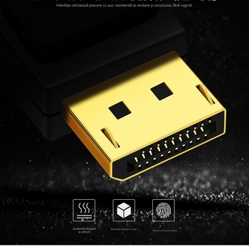 Cablu DP 1.4 pentru afișaj 8K60Hz/4K144Hz - cupru fără oxigen, placat cu aur, cablu video DP la DP