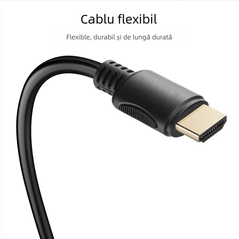 Cablu HDMI, model HDMI 04, cupru, acoperire argintie, adaptor, OEM/eticheta privată disponibilă