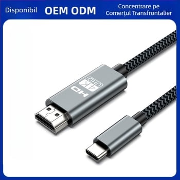 Cablu Type-C către HDMI pentru duplicarea ecranului de pe telefon către televizor, conductor din cupru, placare nichel, ieșire HDMI