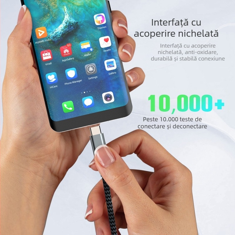 Cablu Type-C către HDMI pentru duplicarea ecranului de pe telefon către televizor, conductor din cupru, placare nichel, ieșire HDMI