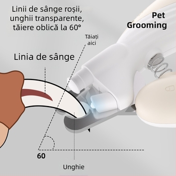 Clește pentru unghii pentru animale de companie cu LED pentru pisici și câini – ușor de folosit pentru începători