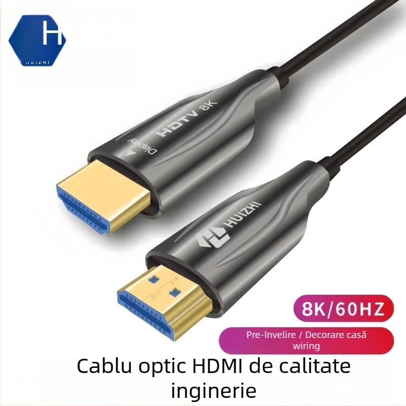 Cablu HDMI optic AOC, 8K2.1, activ, interfață HDMI, lungime 10–300 m, contacte placate cu aur