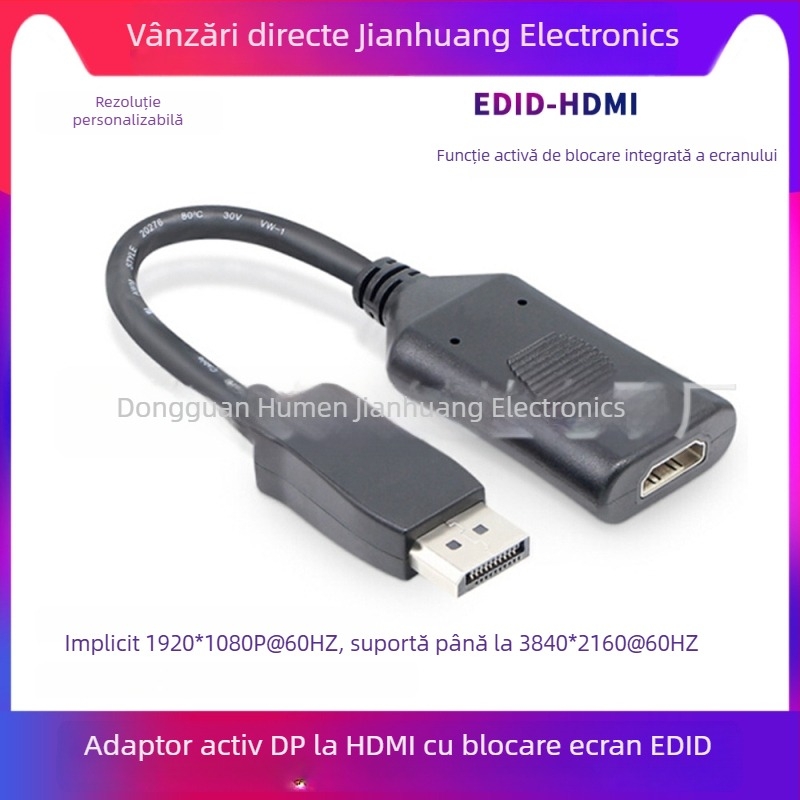 Adaptor activ DP la HDMI cu EDID integrat pentru afișaj multiplu