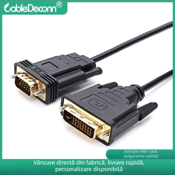 Adaptor activ DVI-I 24+1 la VGA, cablu M-M cu IC, 2 m, pentru PC