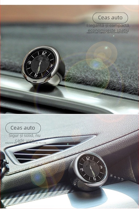 DGCHENUO ceas auto – carcasă din aliaj, unghi reglabil, decor de modă, mecanism quartz Z68