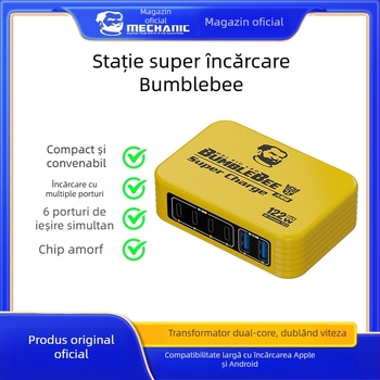 Ou Zheng Ozq4 Stație USB cu 6 porturi, încărcare rapidă, LED indicatori, pentru dispozitive Apple și Android