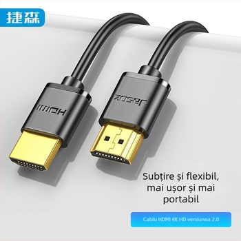 Cablu HDMI, Ultra‑Fine, HDMI 2.0, Conectori plăcați cu aur, 4K compatibil