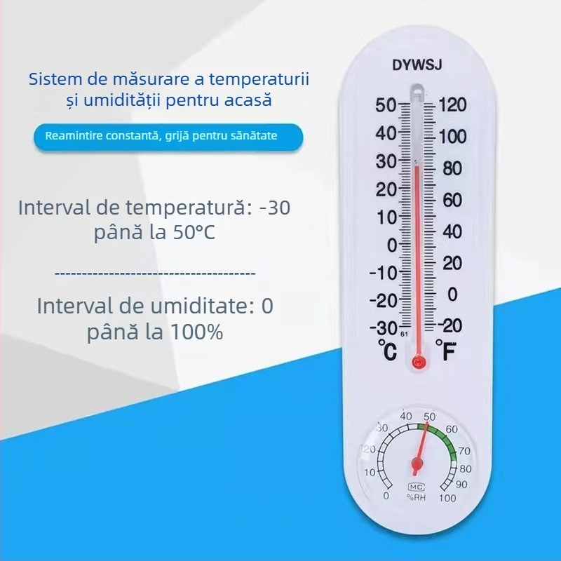 Kehui DYWSJ Măsurător de temperatură și umiditate, cu termometru uscat și ud, pentru seră, montaj pe perete, instrucțiuni în engleză