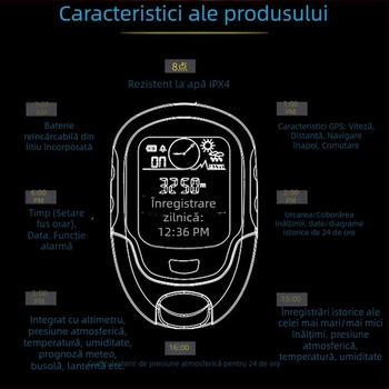 Ceas de munte multifuncțional cu Beidou GPS, altimetru, busolă, barometru și temperatură
