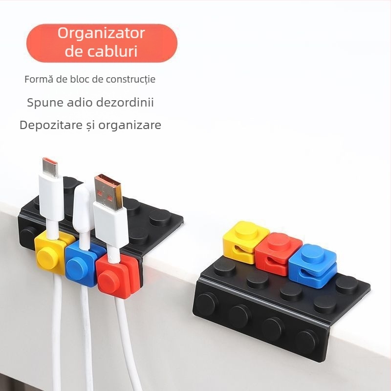 Organizator de cabluri pentru birou și suport USB – Plastic, stil simplu și modern, stocare pe birou, lansat toamna 2014