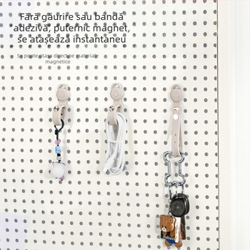 Organizator de cabluri montat pe perete din silicon cu magnet, holder pentru cabluri de date, design simplu și modern, pentru depozitare pe birou