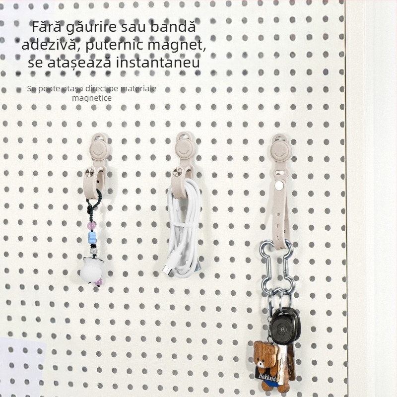 Organizator de cabluri montat pe perete din silicon cu magnet, holder pentru cabluri de date, design simplu și modern, pentru depozitare pe birou