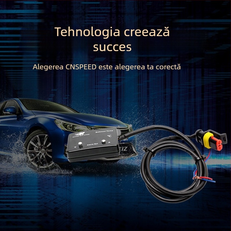 Indicator de temperatură a gazelor de eșapament cu afișaj digital - 0-1000°C, precizie 95%, senzor pentru mașină 12V, CNSPEED P-ETM-01