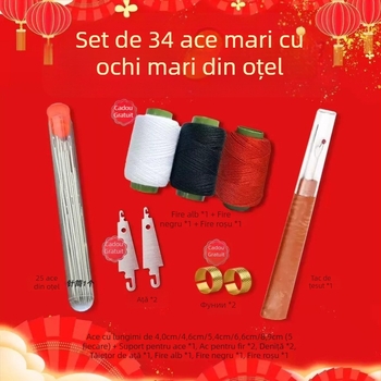 Set de desfăcut cusături, 34 de piese, ace din oțel lucrate manual, ace subțiri de cusut, stil modern