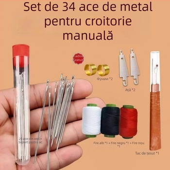 Set de desfăcut cusături, 34 de piese, ace din oțel lucrate manual, ace subțiri de cusut, stil modern