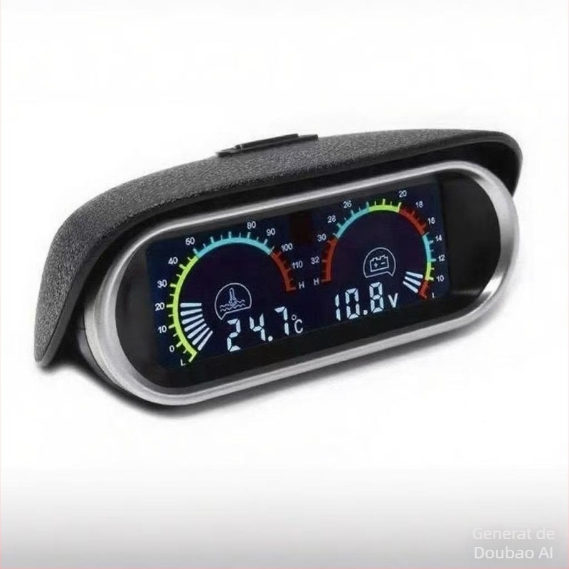 Indicator 3 în 1 pentru temperatura apei, tensiune și presiunea uleiului pentru vehicule 12V/24V – afișaj LED, carcasă din plastic-sticlă, interval 9–36V, greutate 190 g