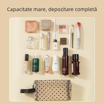 Geantă de machiaj cu plasă pentru pensule și creion de sprâncene | Stil Urban Simplicity | Capacitate mare pentru depozitare | Saint-wang | Iarna 2024