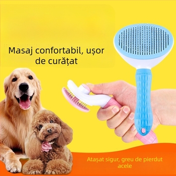 Pieptene pentru animale de companie, pentru pisici și câini, din plastic, elimină părul liber