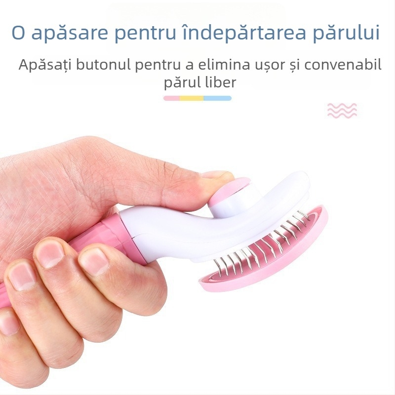 Pieptene pentru animale de companie, pentru pisici și câini, din plastic, elimină părul liber