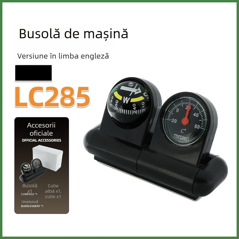 Busolă pentru interiorul mașinii cu termometru LC285 – Nisa nisa, afișaj bilingv