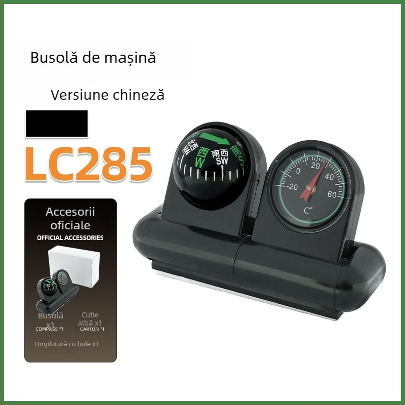 Busolă pentru interiorul mașinii cu termometru LC285 – Nisa nisa, afișaj bilingv